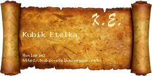 Kubik Etelka névjegykártya